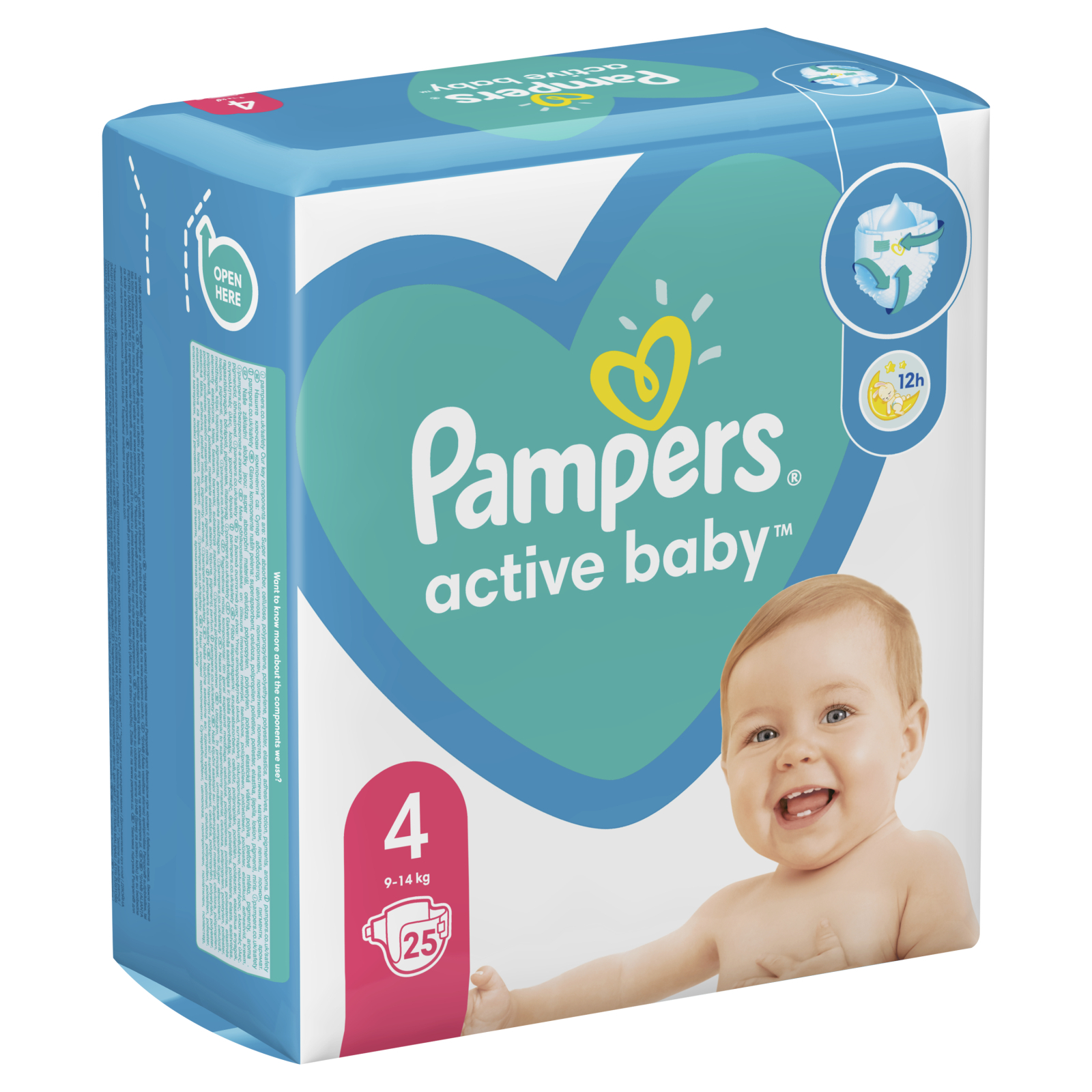 Підгузки Pampers Active Baby Maxi Розмір 4 (9-14 кг), 180 шт. (8006540032725) зображення 3