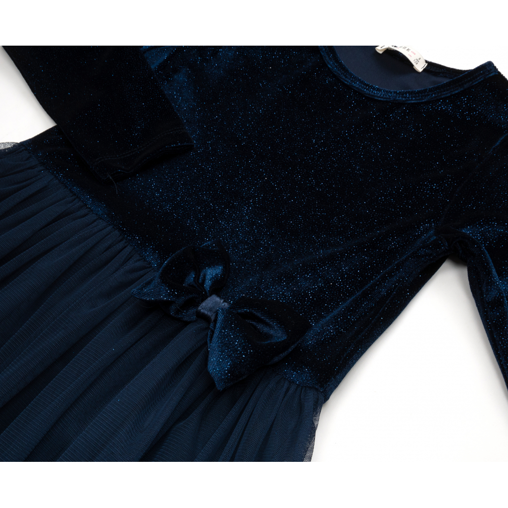 Платье Breeze велюровое с фатиновой юбкой (16968-164G-blue) изображение 3