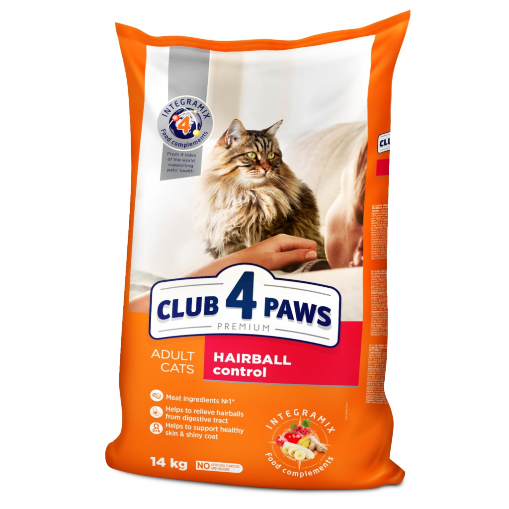 Сухой корм для кошек Club 4 Paws Премиум. С эффектом выведения шерсти 300 г (4820083909313)