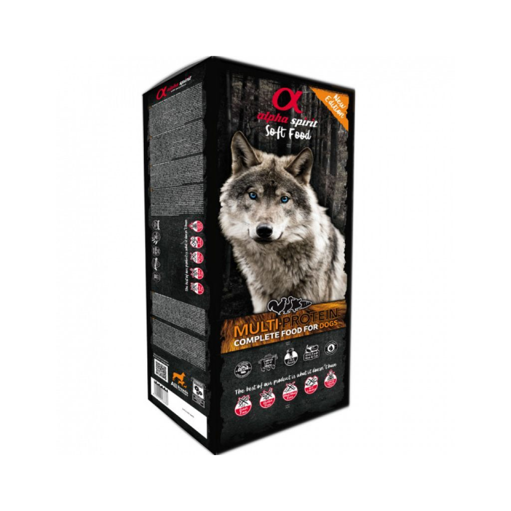 Полувлажный корм для собак Alpha Spirit Semi-moist MULTIPROTEIN BAG 1.5 кг (8436586310158)