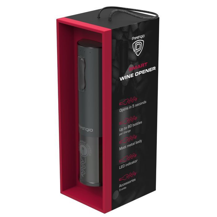 Винний набір Prestigio Bolsena Electric wine opener Black (PWO101BK_EN) зображення 3
