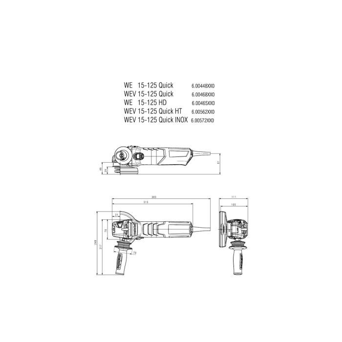 Шліфувальна машина Metabo WEV 15-125 Quick (600468000) зображення 5