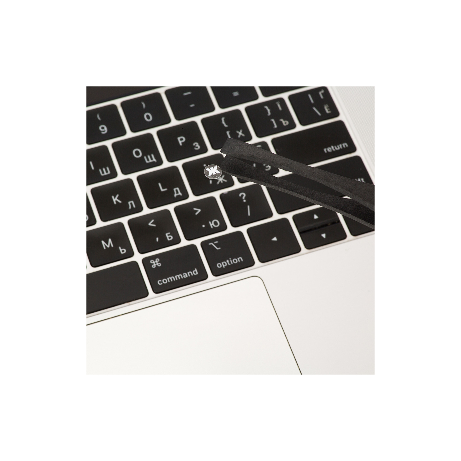 Наклейка на клавиатуру XoKo микро-наклейка прозрачная 47 keys UA/rus white (XK-MCR-47) изображение 2