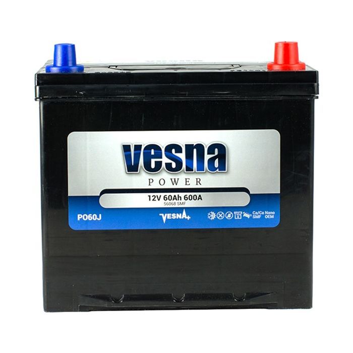 Аккумулятор автомобильный Vesna 60 Ah/12V Japan Euro (415 060)