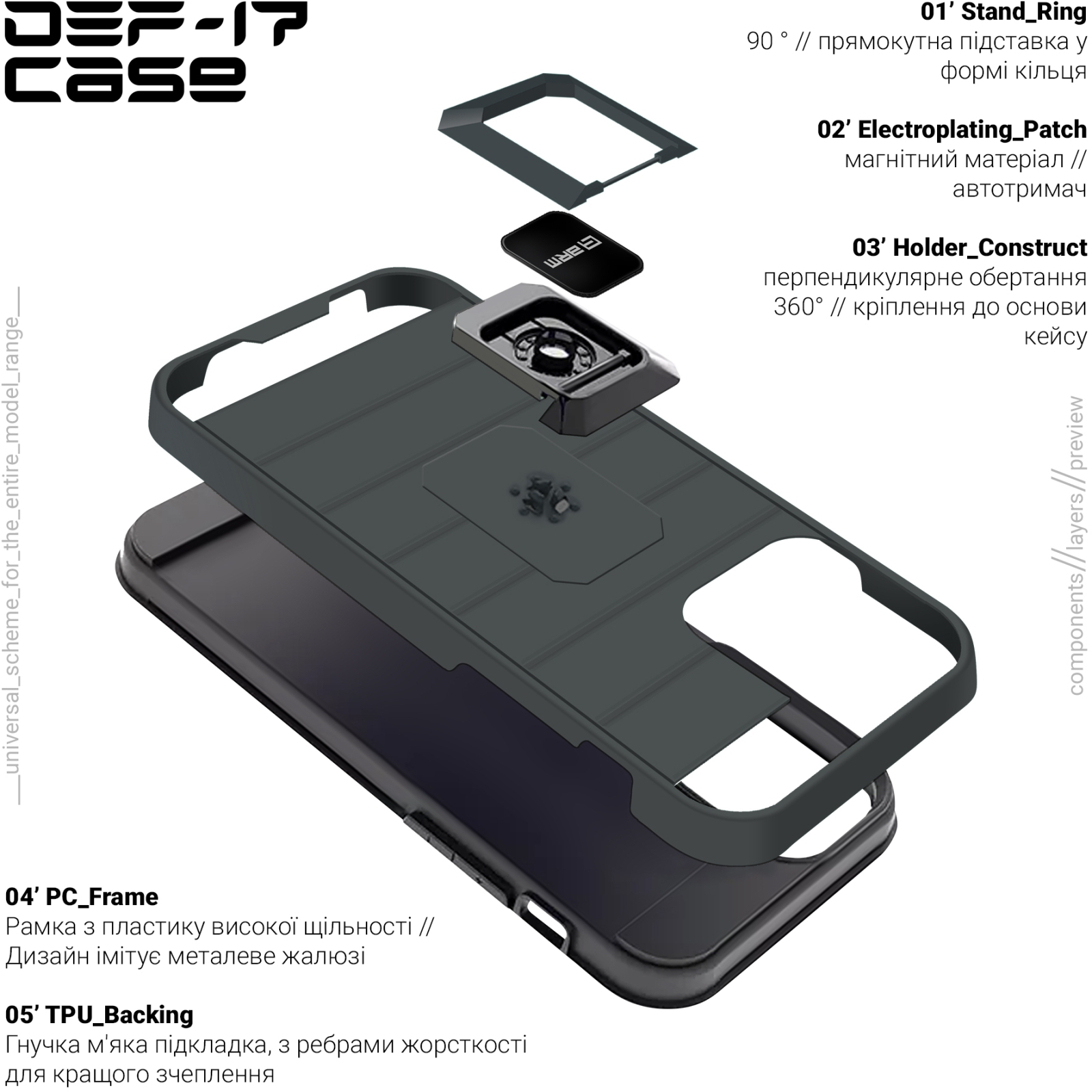 Чохол до мобільного телефона Armorstandart DEF17 case Apple iPhone 13 Pro Military Green (ARM61341) зображення 3