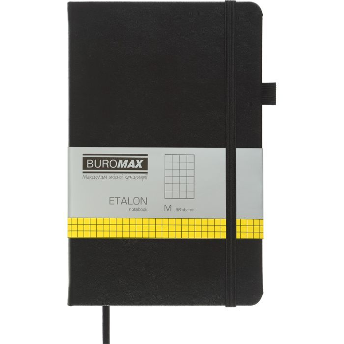 Книга записна Buromax Etalon 125x195 мм 96 аркушів в клітинку обкладинка зі штучної шкіри Рожева (BM.291160-10)