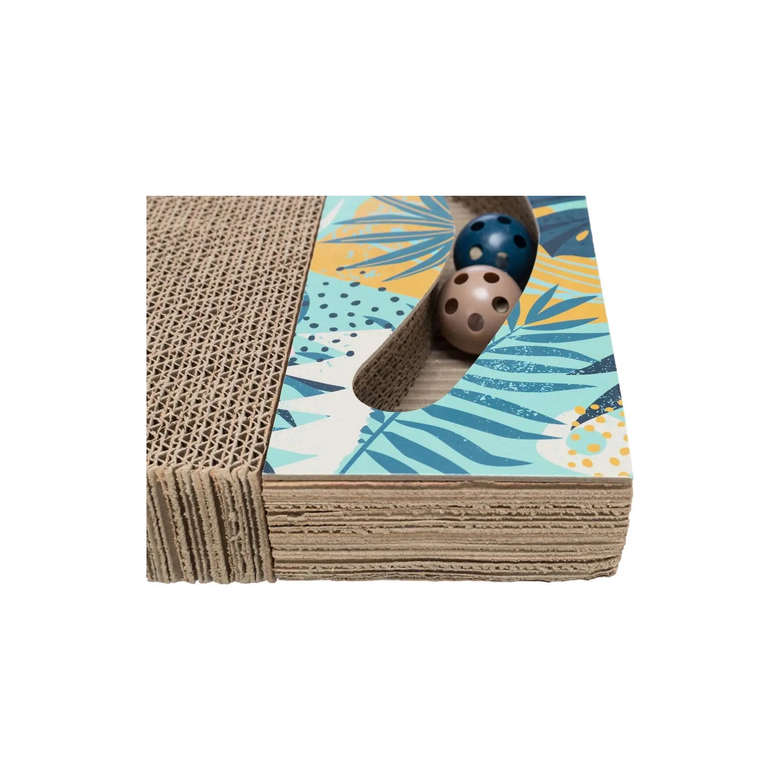 Дряпка (когтеточка) для котов Trixie картонная с мячиками и мятой 38×5×30 см (4011905480060) изображение 4