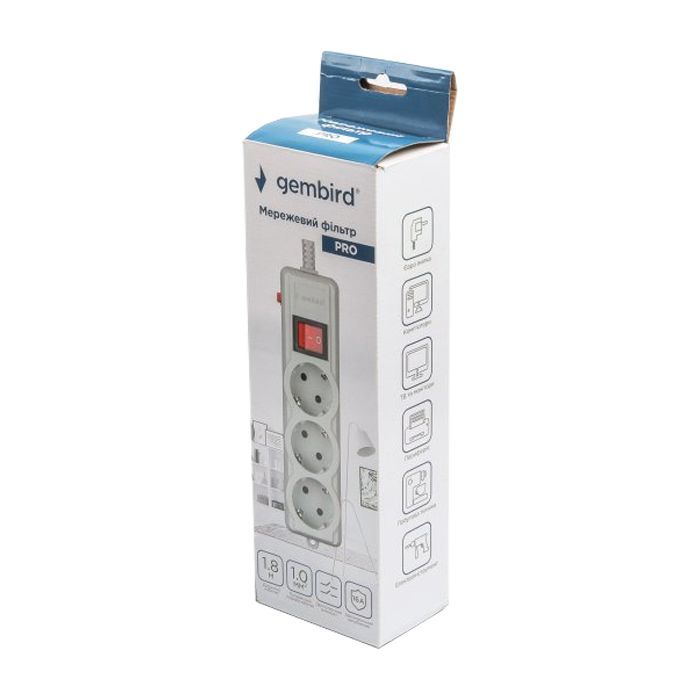 Сетевой фильтр питания Gembird SPG3-G-6G-PRO изображение 4