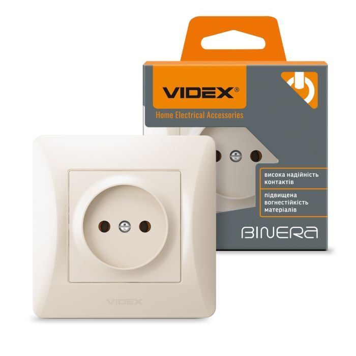 Розетка Videx BINERA 1ая кремовая (VF-BNSK1-CR) изображение 4
