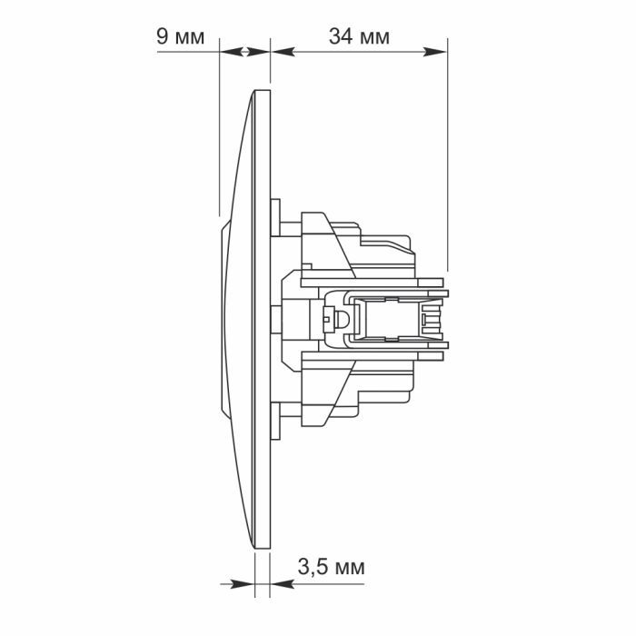 Розетка Videx BINERA 1ая кремовая (VF-BNSK1-CR) изображение 5