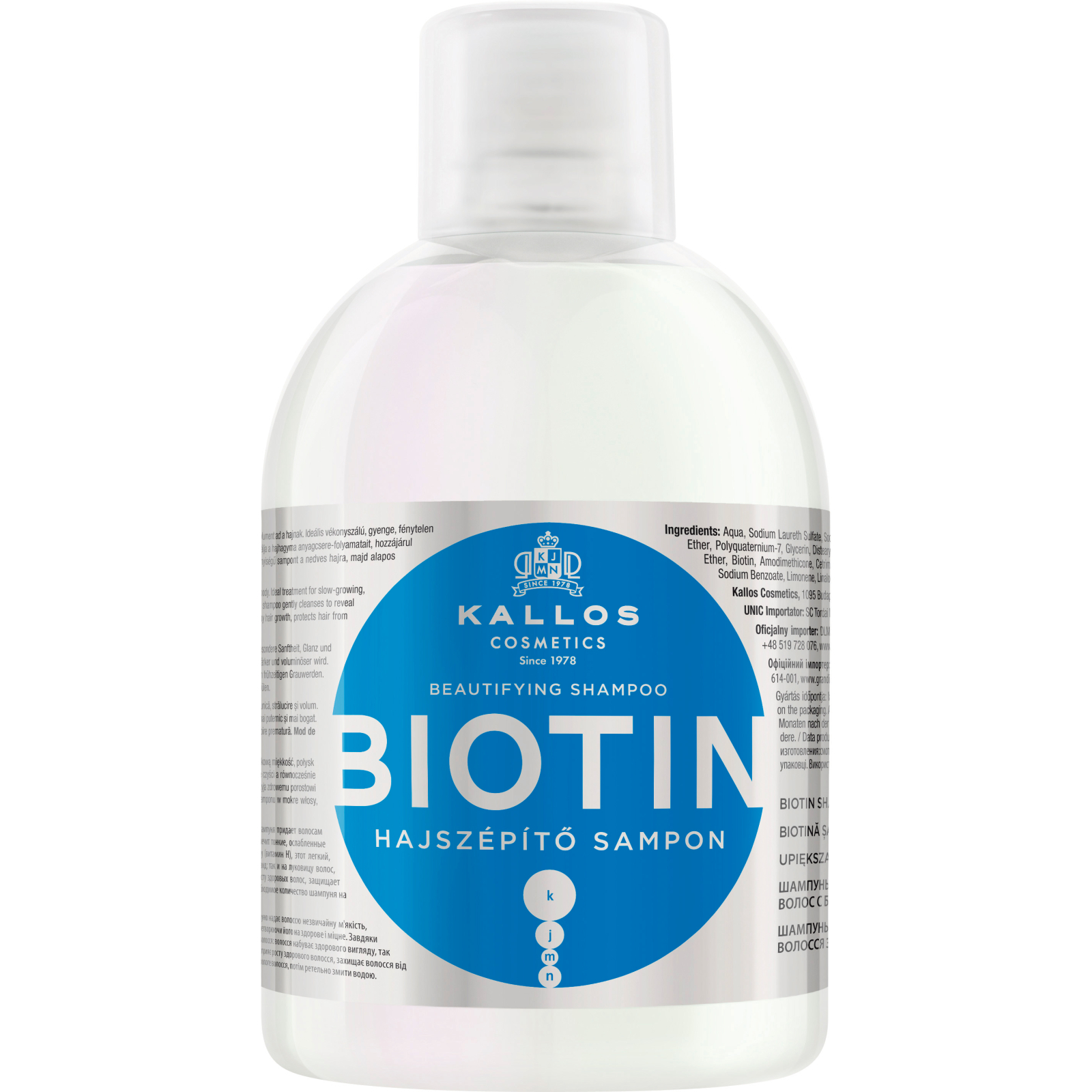Шампунь Kallos Cosmetics Biotin для роста волос 1000 мл (5998889514105)