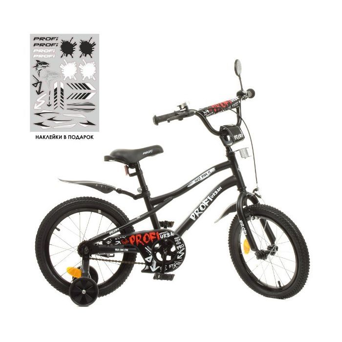 Дитячий велосипед Prof1 Urban 16" Чорний (Y16252 black) зображення 2