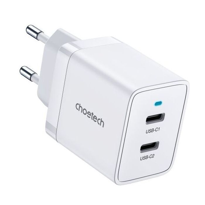Зарядное устройство Choetech 2xUSB-C 40W PD/QC/PPS (Q5006-EU-WH) изображение 2