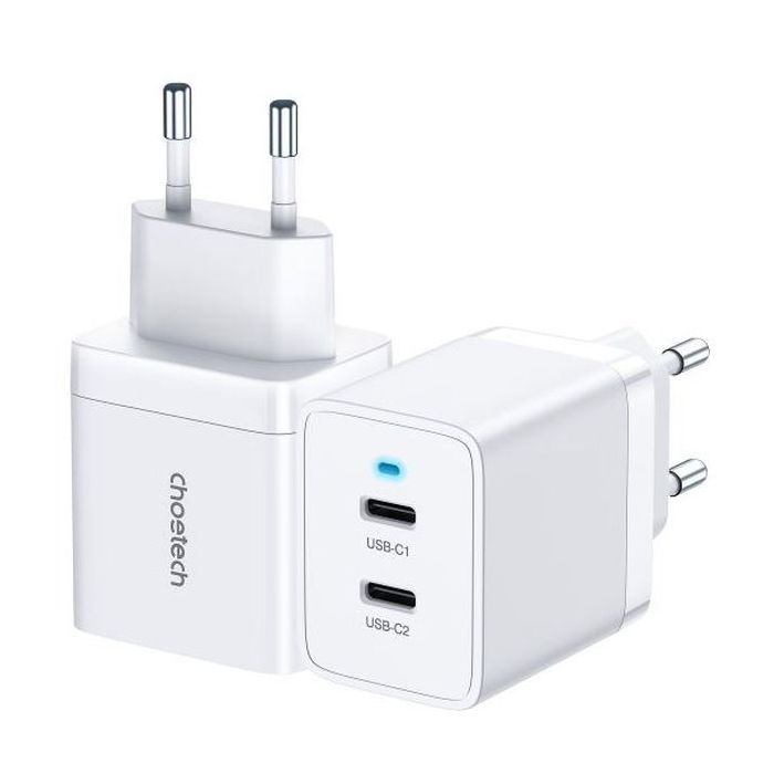 Зарядное устройство Choetech 2xUSB-C 40W PD/QC/PPS (Q5006-EU-WH) изображение 3