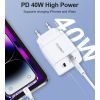 Зарядное устройство Choetech 2xUSB-C 40W PD/QC/PPS (Q5006-EU-WH) изображение 6