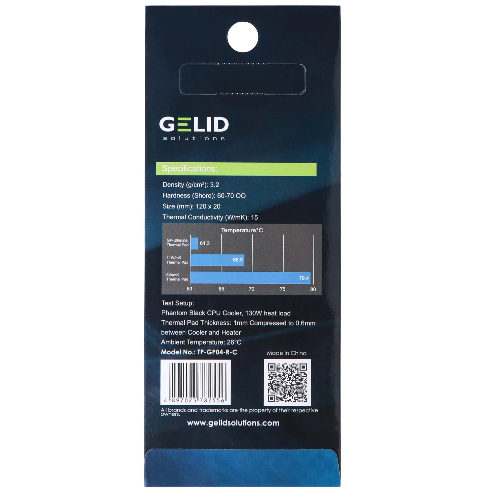 Термопрокладка Gelid Solutions GP-Ultimate Thermal Pad 120x20x0.5 mm (TP-GP04-R-A) изображение 3