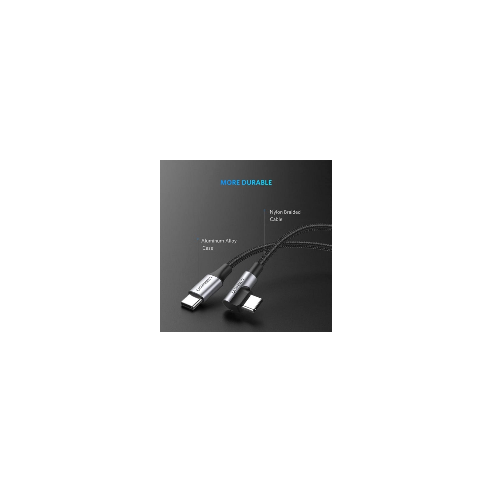 Дата кабель USB-C to USB-C 2.0m 60W US255 Black Gray Ugreen (50125) изображение 5