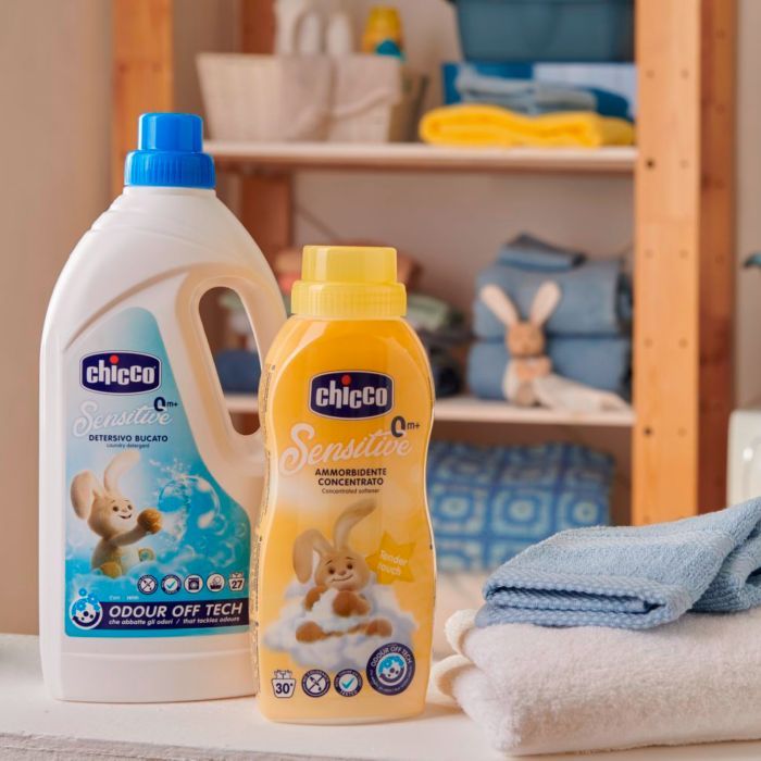 Кондиционер для белья Chicco Sensitive Tender Touch Детский смягчитель 750 мл (8058664122332) изображение 4