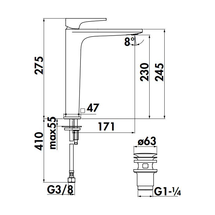 Змішувач NOBILI SE124128/2BM зображення 2