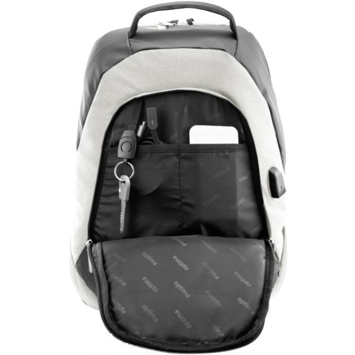 Рюкзак шкільний Optima 17.5" USB Techno чоловічий 0.7 кг 6-15 л Світло-сірий (O97594-03) зображення 2