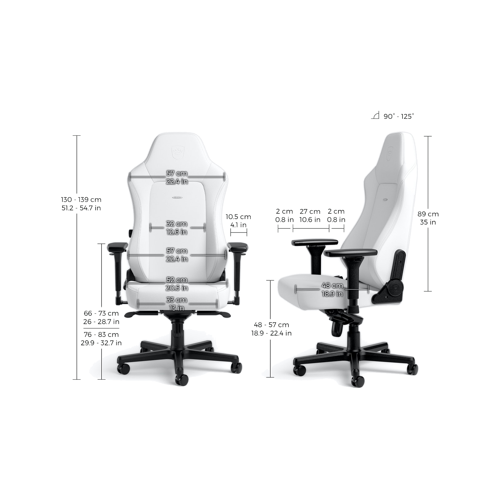 Кресло игровое Noblechairs HERO White Edition (NBL-HRO-PU-WED) изображение 6