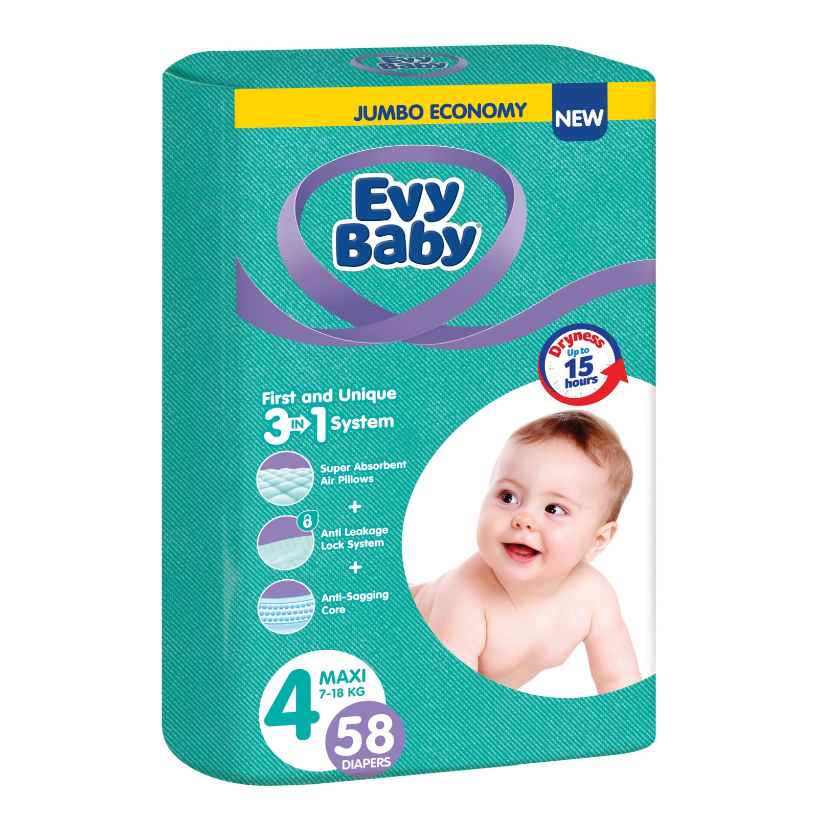 Подгузники Evy Baby Maxi Twin 7-18 кг 40 шт (8683881000028)