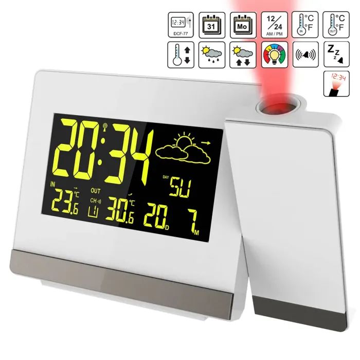 Настільний годинник Technoline WT549 проекційний White (DAS301195) зображення 7
