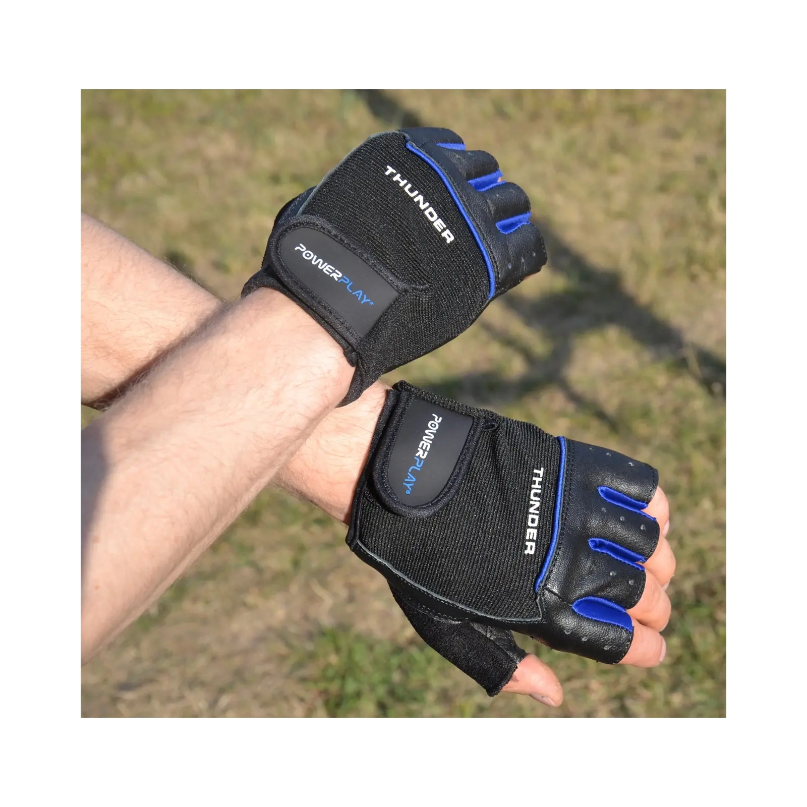 Перчатки для фитнеса PowerPlay 9058 Thunder чорно-сині S (PP_9058_S_Thunder) изображение 6