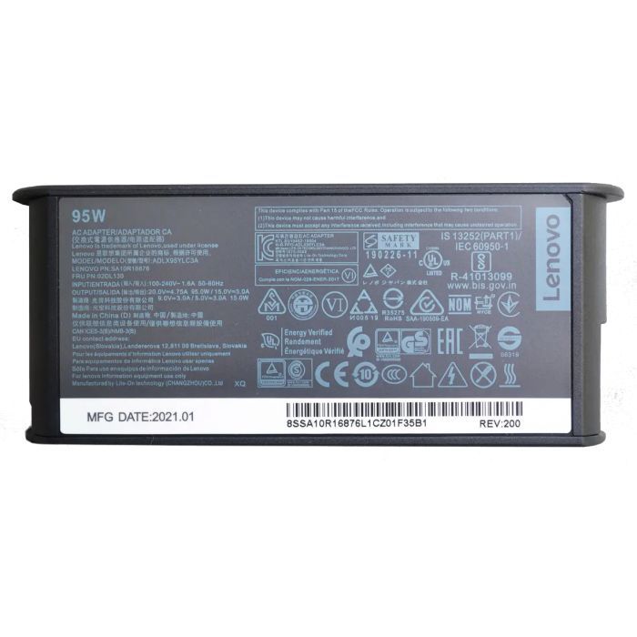Блок живлення до ноутбуку Lenovo 95W 20V/4.75A, 15V/3A, 9V/3A, 5V/3A, USB Type-С (ADLX95YLC3A / A40378) зображення 2
