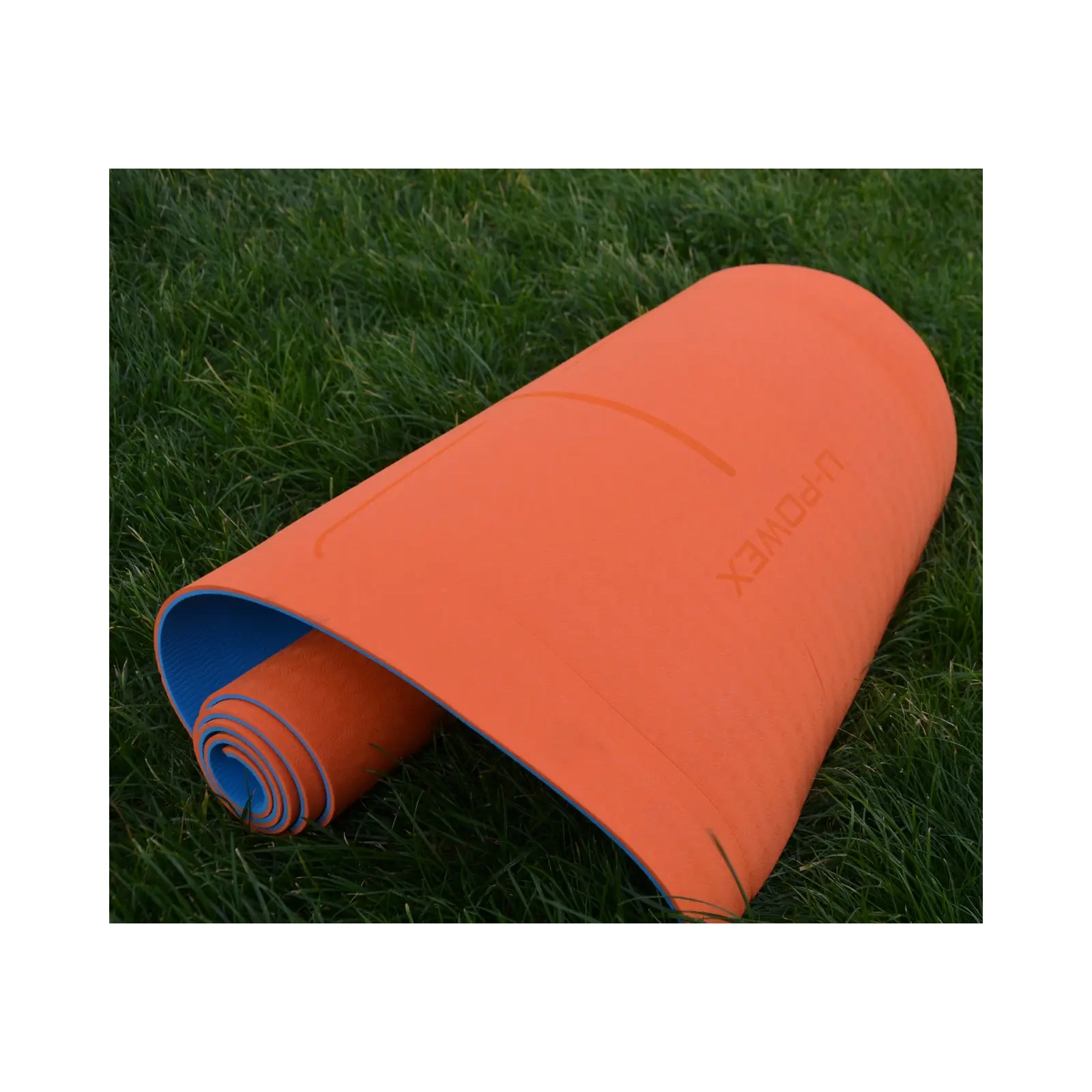 Килимок для йоги U-Powex Yoga mat Orange/Blue 183х61х0.6 (UP_1000_TPE_Or/Blue) зображення 4