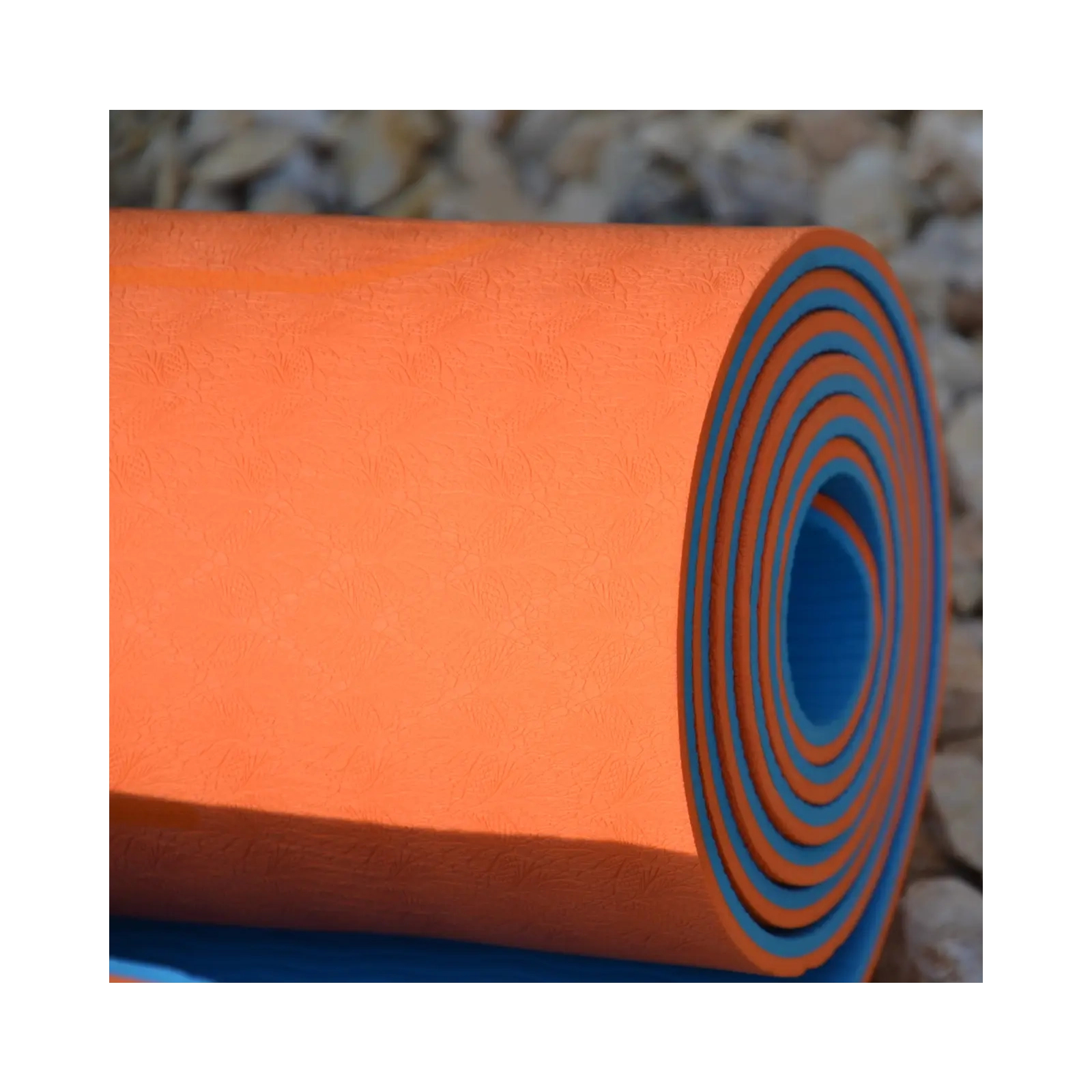 Коврик для йоги U-Powex Yoga mat Orange/Blue 183х61х0.6 (UP_1000_TPE_Or/Blue) изображение 8
