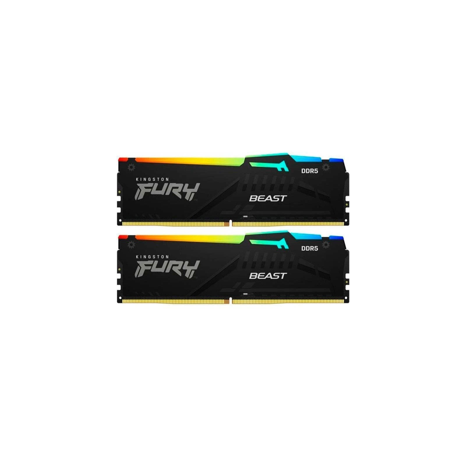 Модуль пам'яті для комп'ютера DDR5 32GB (2x16GB) 6000 MHz FURY Beast RGB Kingston Fury (ex.HyperX) (KF560C40BBAK2-32)