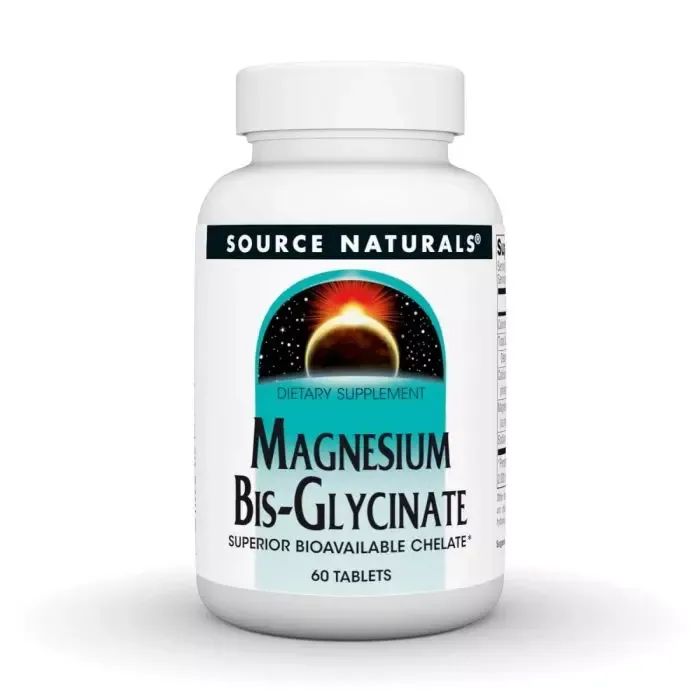 Минералы Source Naturals Магний Бисглицинат, Magnesium Bis-Glycinate, 60 таблеток (SN2131)