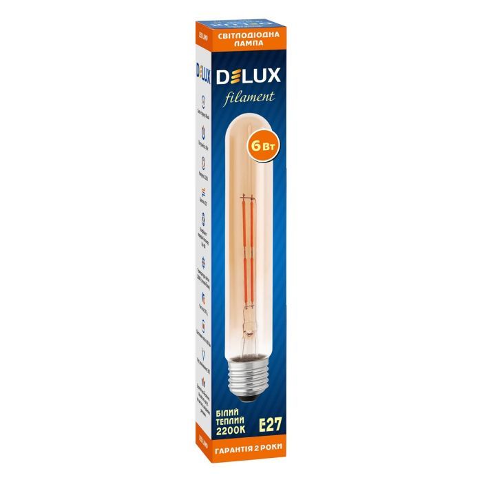 Лампочка Delux LR-39 6Вт E27 2200К T30 amber_filament (90018154) зображення 2