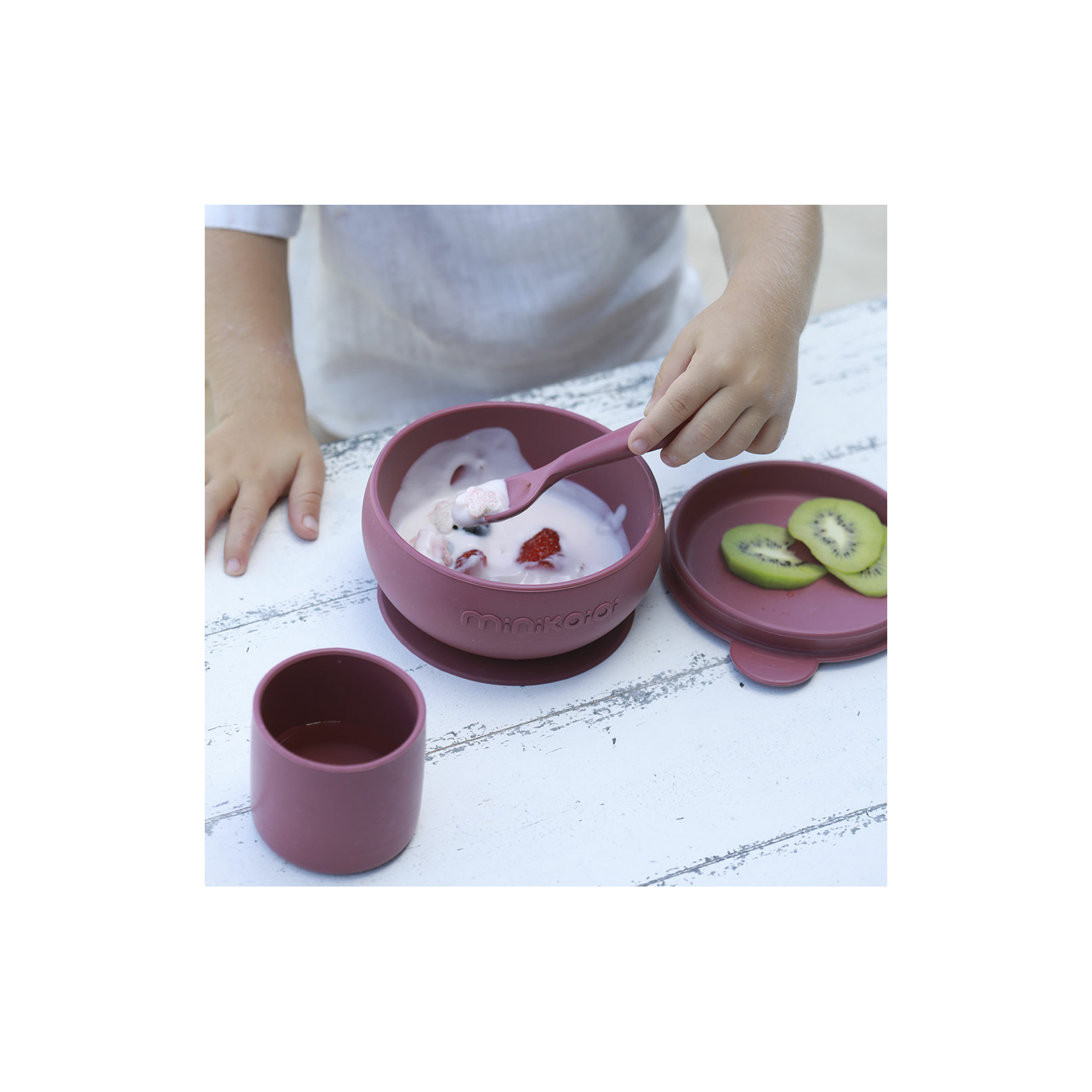 Набір дитячого посуду MinikOiOi BLW Set I - Powder Grey (101070052) зображення 3