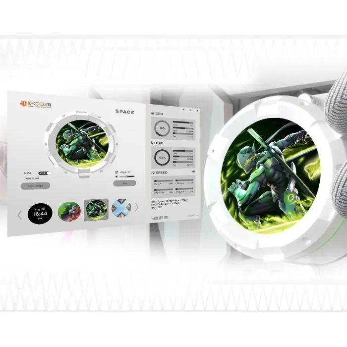 Система жидкостного охлаждения ID-Cooling SL240 WHITE изображение 9