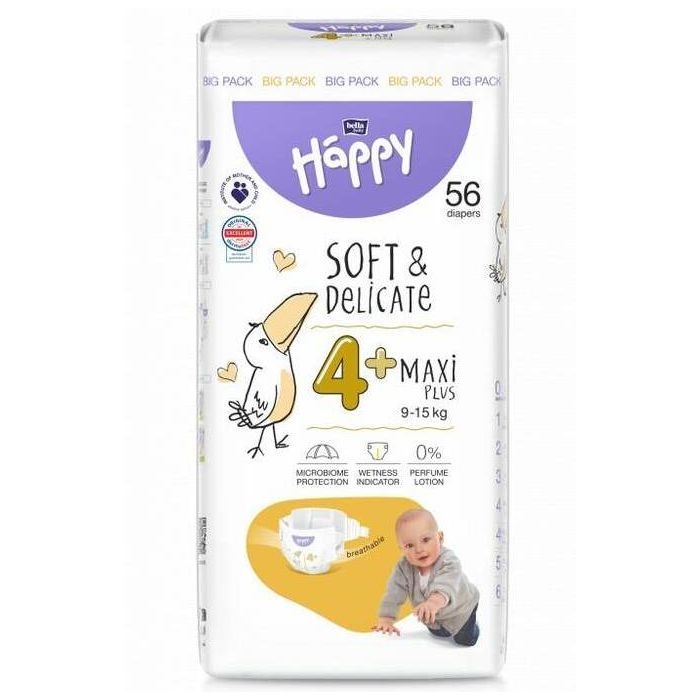 Подгузники Bella Happy 4+Maxi Plus 9-15 кг 56 шт (5900516605483)
