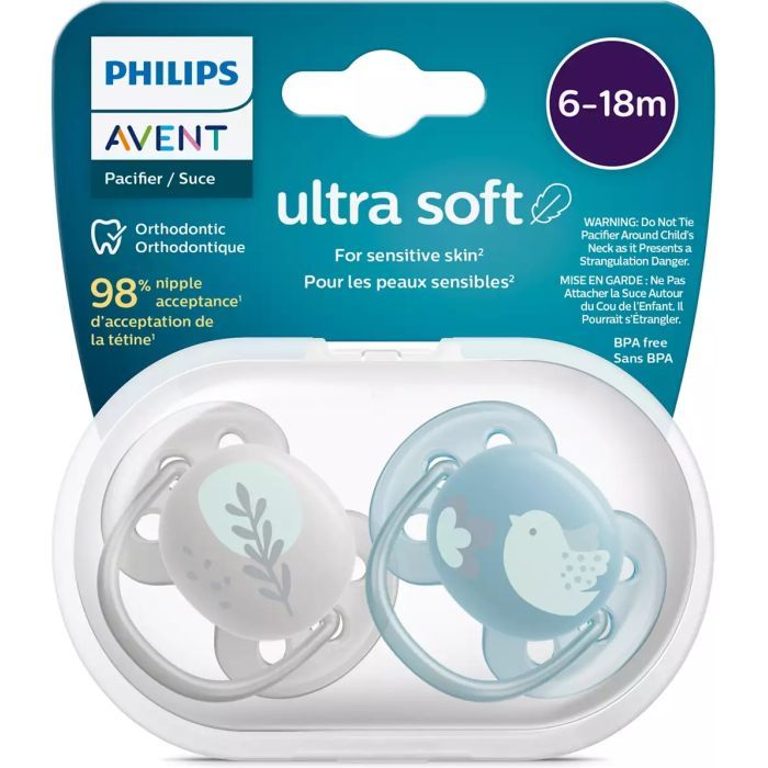 Пустышка Philips AVENT Ultra Soft ультрам'яка, 6-18 міс. 2 шт (SCF091/15) изображение 3