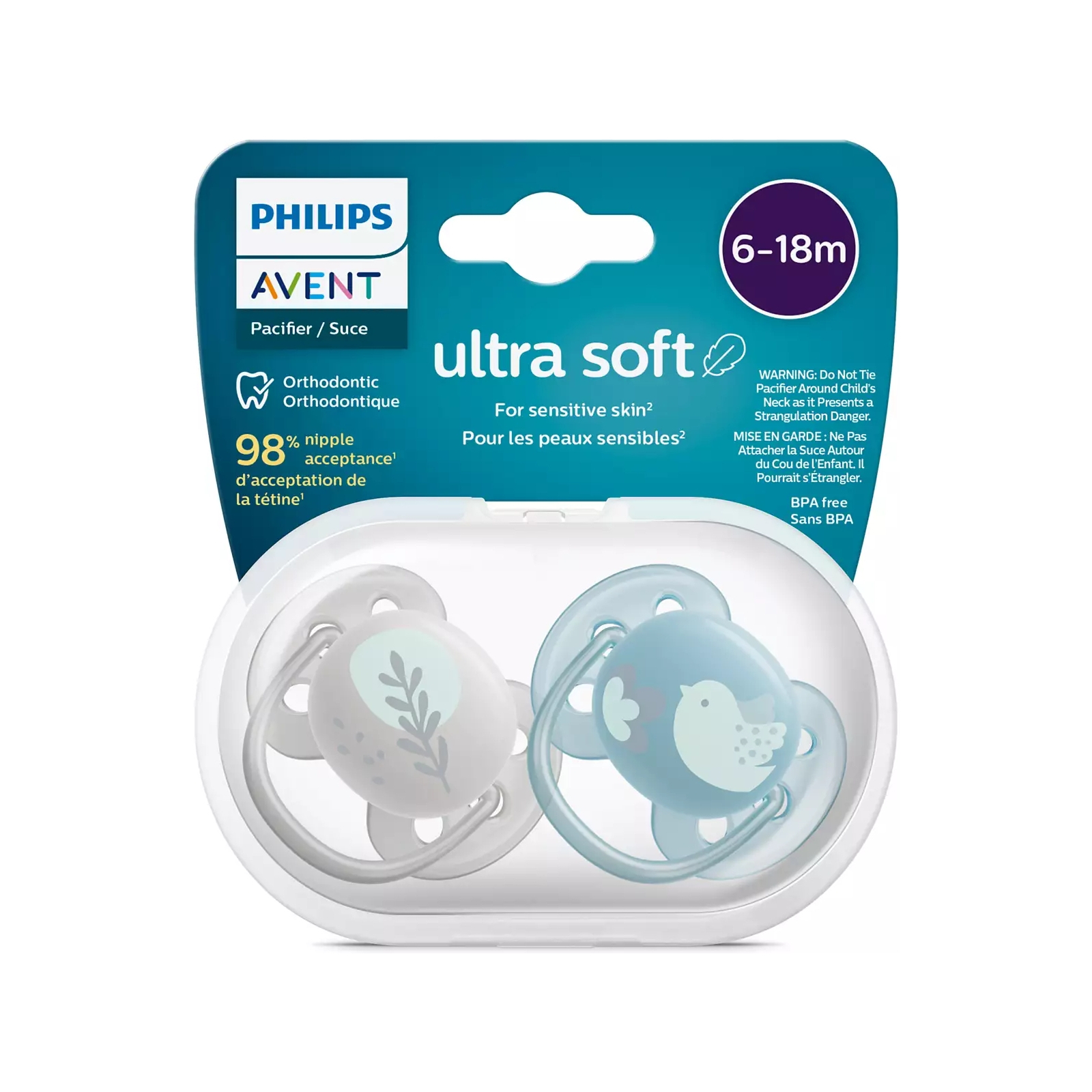 Пустушка Philips AVENT Ultra Soft ультрам'яка, 6-18 міс. 2 шт (SCF091/15) зображення 3
