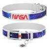 Нашийник для тварин WAUDOG Design з QR-паспортом "NASA21" Ш 25 мм Д 38-49 см білий (3605-0148-15)