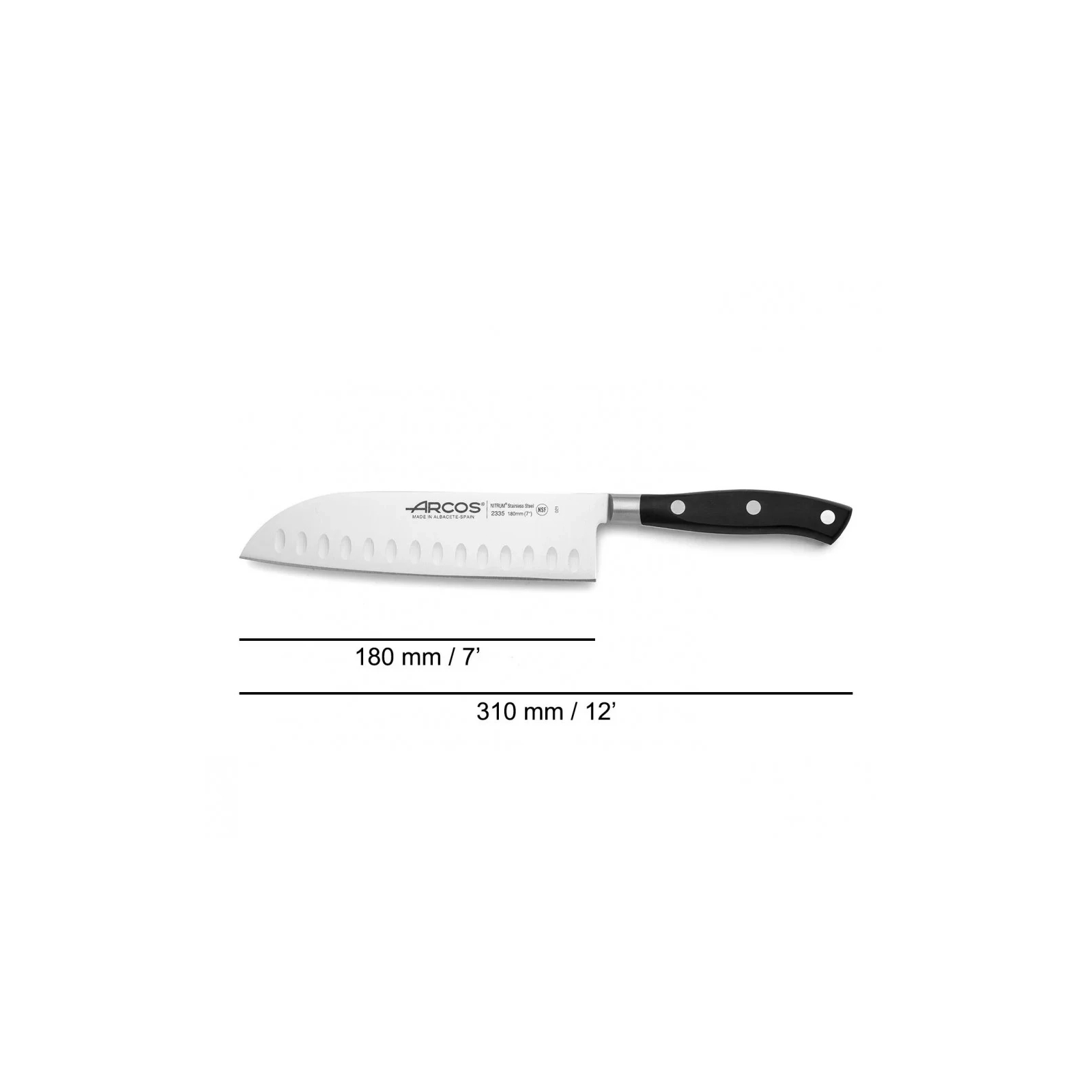 Кухонный нож Arcos Riviera Сантоку 180 мм White (233524) изображение 2