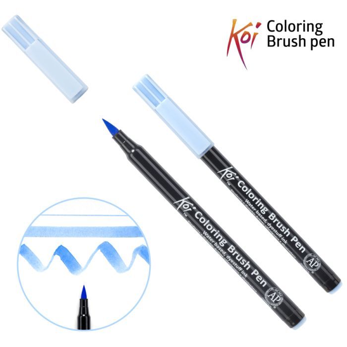 Художественный маркер KOI Маркер-кисть акварельный Небесно-голубой светлый, 237 (084511393332)