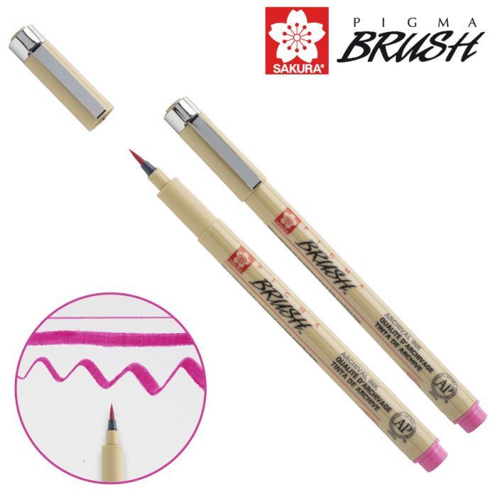 Лайнер Sakura кисть PIGMA Brush, Розовый (084511352124)