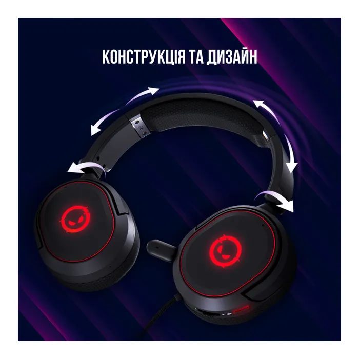 Наушники Lorgar Kaya 460 Gaming RGB USB Black (LRG-GHS460) изображение 6