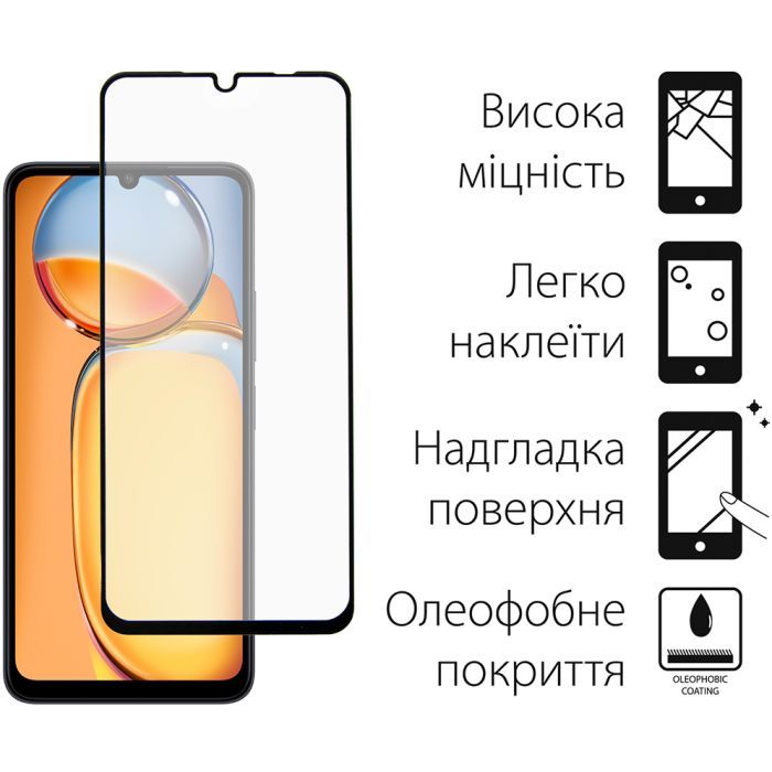 Скло захисне Dengos Xiaomi Redmi 13С (black) (TGFG-337) зображення 2