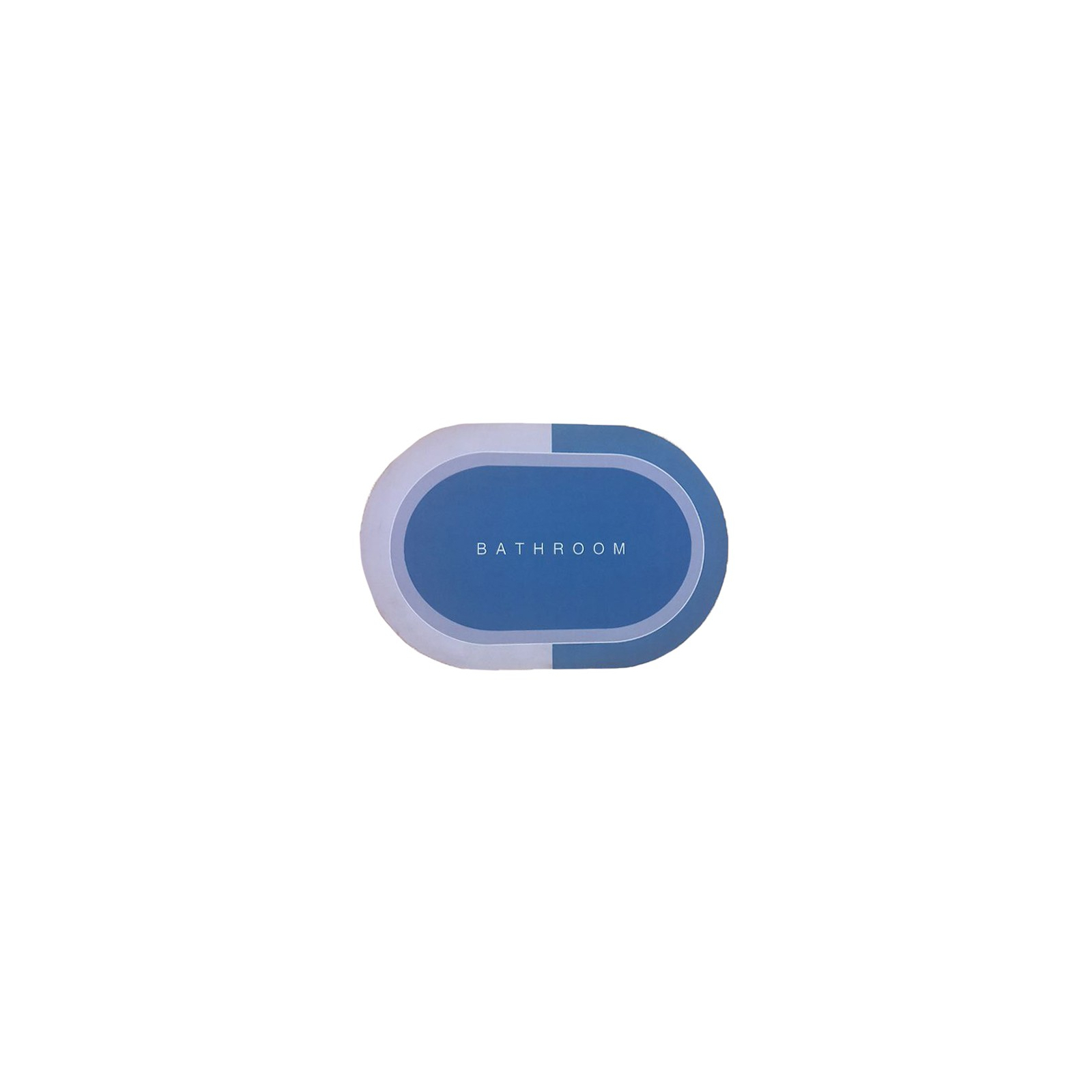 Коврик для ванной Stenson суперпоглощающий 40 х 60 см овальный серо-голубой (R30939 grey-d.blue) изображение 3