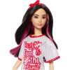 Кукла Barbie Fashionistas в блестящем платье-футболке (HRH12) изображение 3
