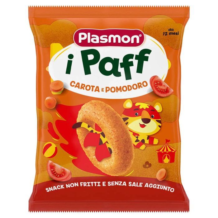 Печенье Plasmon Baby Puffs с морковью и томатами 15 г (1136172)