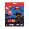 Карандаши цветные Yes 24 круг Ninja синий (290743)