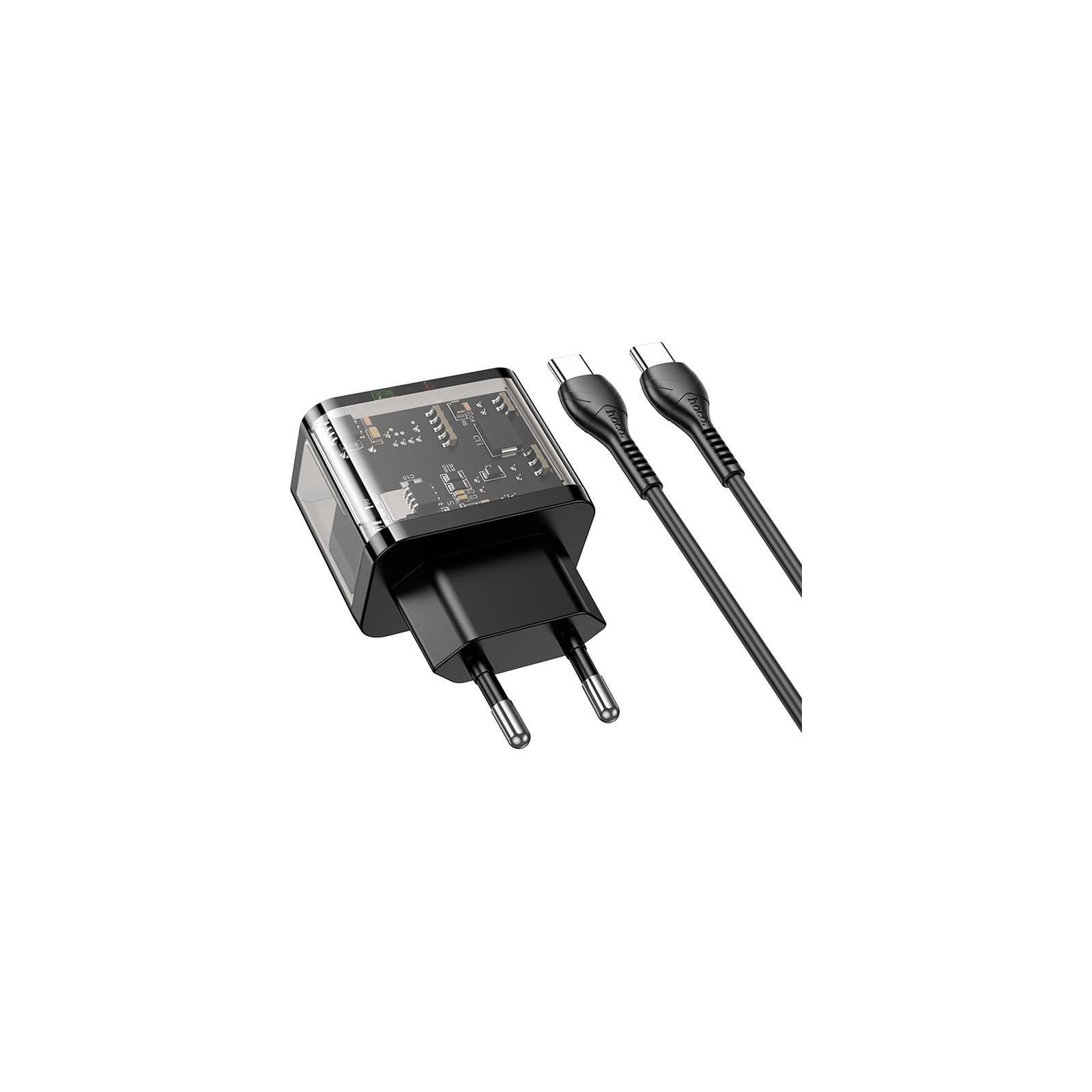 Зарядное устройство HOCO N34 Dazzling dual-port Black (6931474799180) изображение 3